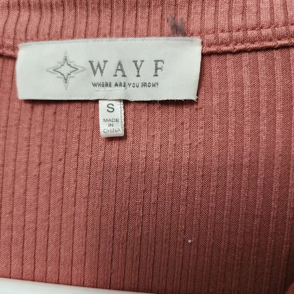 WAYF Mini Button Down Ribbed Shirt Dress Small
